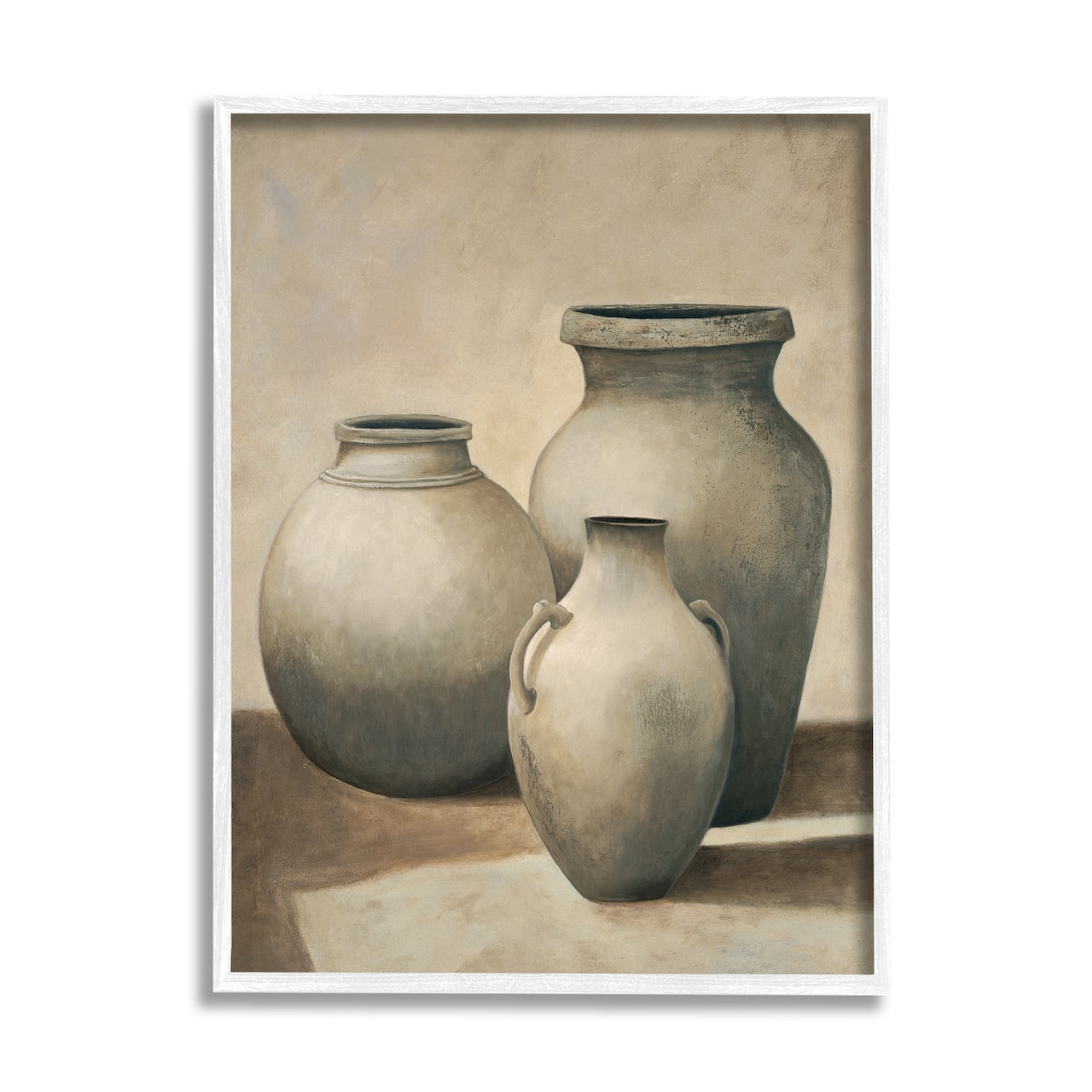 Stupell Industries Clay Plant Pottery Jars Still Life Pencil Sketch Framed Giclee Art